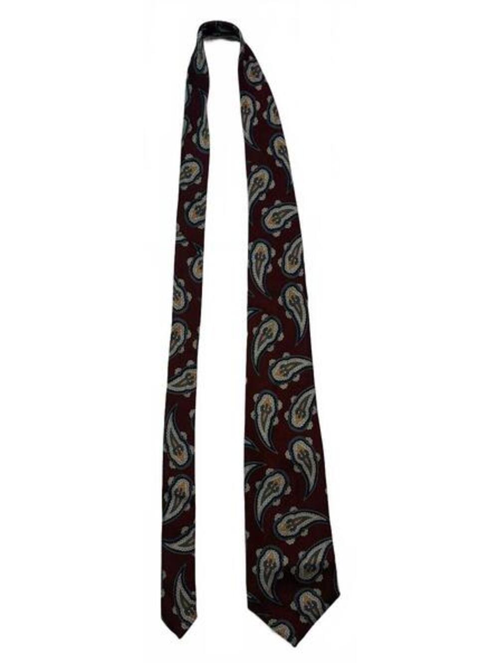 Robert Talbott Best of Class Nordstrom Vintage 90s Burgundy Paisley Silk Tie USA